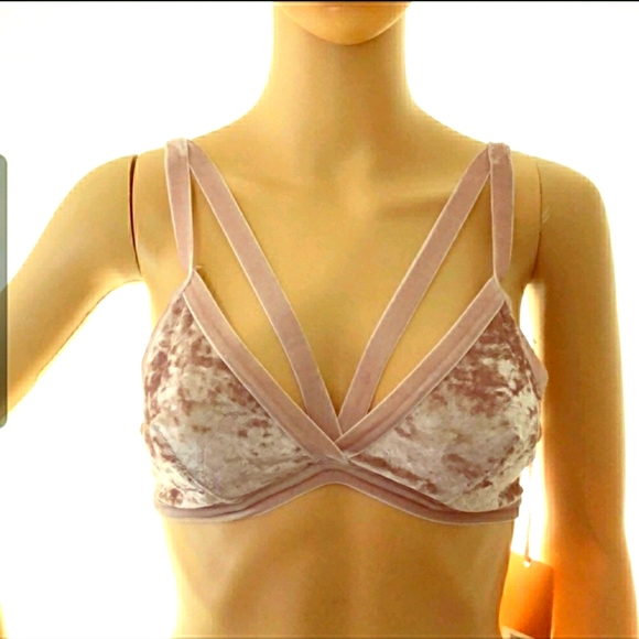 Love Culture Other - Love Culture strappy pink crushed velvet bra